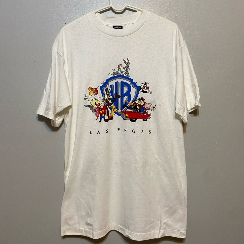 Vintage 90s Warner Bros Looney Tunes Las Vegas T-Shirt L NWT - Picture 1 of 5